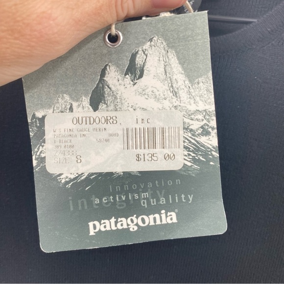 Patagonia Black Wool Crew Neck Shift Dress Small New - Picture 4 of 7